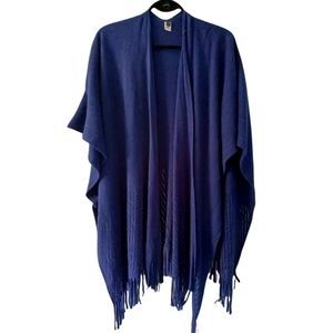 Navy blue knit shawl